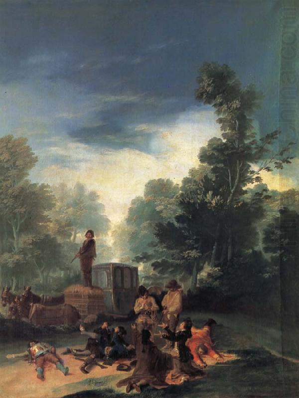 Francisco Goya Highwaymen attacking a  Coach china oil painting image